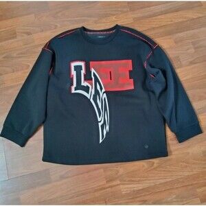 Lee Graphic Fleece Sweatshirt Crew Neck XL H.D. Lee Black